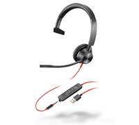 Micro-casque Poly Blackwire 3315 monaural USB-C certifié Microsoft Teams + connexion 3,5 mm + adaptateur USB-C/A