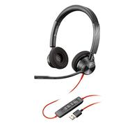 Plantronics - Blackwire 3320 USB-A (Poly) - Micro-casque filaire binaural avec micro-perche - USB-A pour connexion à un PC et/ou Mac - Compatible avec Teams (certifié), Zoom et bien plus encore