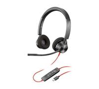 Plantronics - Blackwire 3320 USB-C (Poly) - Micro-casque filaire binaural avec micro-perche - USB-C pour connexion à un PC et/ou Mac - Compatible avec Teams, Zoom et bien plus encore