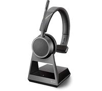 Plantronics - Voyager 4210 Office Headset (Poly) - Oreillette Bluetooth mono avec microphone à arceau, Noise-Cancelling & station de charge - Connexion pour téléphone mobile & fixe - Teams, Zoom
