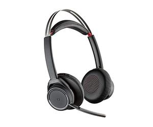 Plantronics Voyager Focus UC Casque stéréo Bluetooth sans coque de charge avec dongle USB-C BT, capteurs intelligents, bras de microphone, réduction du bruit, noir