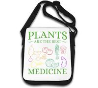 Plants Are The Best Medicine Sac à bandoulière Motif légumes Blanc