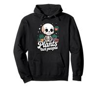 Plants not people Cute Skeleton with Potted Plants Introvert Sweat à Capuche