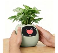PLANTSIO Ivy - Compagnon de bureau interactif avec IA - Animal de compagnie intelligent avec plus de 100 expressions - Joli pot de fleurs d'intérieur pour décoration de bureau, cadeau unique pour les