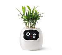 PLANTSIO Robot intelligent pour animaux de compagnie avec émojis, adorable compagnon de plante avec interaction gestuelle riche, cadeau d'installation de bureau soigné (blanc)