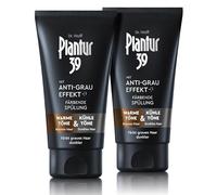 Plantur 39 Après-shampoing anti-gris colorant 2 x 150 ml - Après-shampoing pour cheveux plus foncés - Masque en douceur les cheveux gris - Après-shampoing colorant permanent