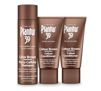 Plantur 39 Color Brown Phyto Caféine Shampoing 250 ml et Apres shampoing 2x 150 ml | Prévient et réduit la perte de cheveux | Produits pour cheveux bruns | Traitement anti chute de cheveux femme