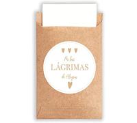Plantvibes 100 enveloppes et 100x des Larmes de Joie Autocollant Spanish Version Brown - dans Le Style Vintage pour Le Mariage, encaustique & Bijoux