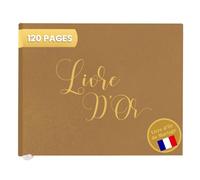 Plantvibes Livre D'or de Mariage - 120 Pages de Papier de Qualité Supérieure, Papier épais, ne Presse pas, Avec Titre Doré - Idéal pour les Mariages, Anniversaires, Livre D'or Bapteme