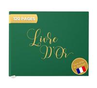 Plantvibes Livre D'or de Mariage - 120 Pages de Papier de Qualité Supérieure, Papier épais, ne Presse pas, Avec Titre Doré - Idéal pour les Mariages, Anniversaires, Livre D'or Bapteme
