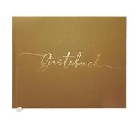 Plantvibes Livre d'or de Mariage Allemand de qualité supérieure - 120 Pages de Papier de qualité supérieure - Papier épais - Ne Pousse Pas - avec Titre doré - Idéal pour Les Mariages (Brun)