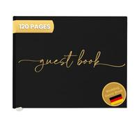 Plantvibes Livre d'or de Mariage de qualité supérieure - 120 Pages de Papier de qualité supérieure - Papier épais - Ne Pousse Pas - Style Vintage - avec Titre doré - Idéal pour Les Mariages