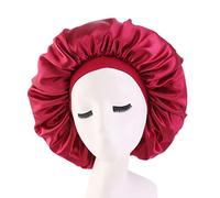 planuuik Mode Dame Sommeil Chapeau Surdimensionné Satin Bonnet de Nuit Bande Simulation Satin De Soie Couleur Unie Cap de Soins des Cheveux
