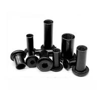PLAOEGCN 10 pièces M3 M4 M5 M6 noir zingué grande tête de douille hexagonale plate Rivet connecteur d'écrou bout à bout insérer capuchon de manchon de Joint(M3 10pcs,6mm)