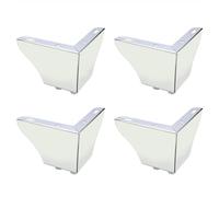 PLAOEGCN 4 pièces Pieds de canapé en Fer Pieds de Support de Meubles Bricolage Pieds d'armoire de Remplacement avec vis de Montage for canapé-lit Table de Nuit(Bright Silver,7.5cm)