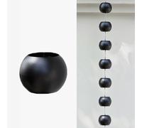 PLAOEGCN Chaîne de Pluie en Acier Inoxydable avec revêtement Poudre Noire, chaîne Unique d'attrape-Pluie métal, Remplacement gouttière réglable for décoration Jardin, Cour, Porche(2.4 m (7.8ft))