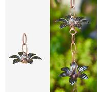 PLAOEGCN Chaîne de Pluie réglable en Forme Fleur lys, chaîne Descente pluviale décorative Fer galvanisé, récupération Drainage d'avant-Toit extérieur for Porche Jardin et Cour(1 m (3.2ft))