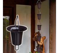 PLAOEGCN Chaîne de Pluie Tasse Style Japonais, chaîne Descente pluviale décorative en Alliage d'aluminium, for la décoration Jardin et Cour gouttière(2.6 m (8.5ft))