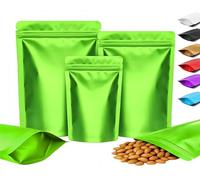 Plaphy 100 Sachets Zip Doypack, Pochettes Mylar Alimentaires(Vert,15x22cm) | Sachets Aluminium Hermétiques Refermables & Thermoscellables, Sacs Mylar pour Conservation et Emballage Bonbons, Café, Épice