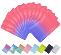 Plaphy Lot de 100 Sachets Zip Hermétiques Refermables, Pochettes Mylar Colorés avec Intérieur en Aluminium, Pochons Zippés Plastiques pour Emballage et Aliments (Dégradé Rose et Violet, 8 x 13 cm)