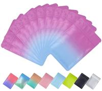 Plaphy Lot de 100 Sachets Zip Hermétiques Refermables, Pochettes Mylar Colorés avec Intérieur en Aluminium, Pochons Zippés Plastiques pour Emballage et Aliments (Dégradé Violet et Bleu, 12 x 20 cm)