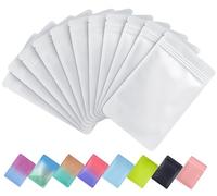 Plaphy Lot de 100 Sachets Zip Hermétiques Refermables, Pochettes Mylar Opaques avec Intérieur en Aluminium, Pochons Zippés Plastiques pour Emballage et Stockage des Aliments (Blanc, 7 x 10 cm)