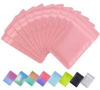 Plaphy Lot de 100 Sachets Zip Hermétiques Refermables, Pochettes Mylar Opaques avec Intérieur en Aluminium, Pochons Zippés Plastiques pour Emballage et Stockage des Aliments (Rose, 6 x 10 cm)
