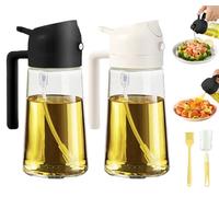 PLAPITATE Lot de 2 distributeurs d'huile d'olive 2 en 1 pour cuisine, distributeur d'huile d'olive et pulvérisateur d'huile, flacon pulvérisateur d'huile d'olive pour la cuisine pour friteuse à air,