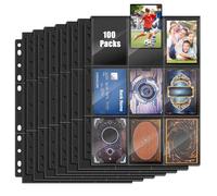 PLAPOT 1800 Pochettes pour Cartes, 100 Pages Double Face Plastique Pochettes Cartes Transparentes, 11 Troux Trading Classeur Sleeves Pochettes pour Pokemon,Basketball/Football Porte Carte