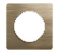 Plaque 1 poste - Bronze brossé avec liseré blanc - Odace Touch 2011 - S520802L - Schneider