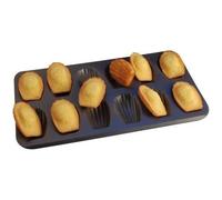 Plaque 12 madeleines - GOBEL - 39.5x20cm - Acier anti-adhérent - Marron