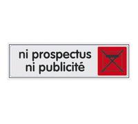 Plaquette de porte Ni prospectus ni publicité - couleur 170x45mm - 4036472