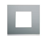 Plaque 1P bright inox - APPAREILLAGE MURAL GALLERY HAGER WXP4202