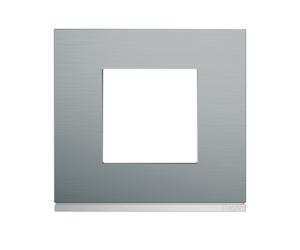 Plaque 1P bright inox - APPAREILLAGE MURAL GALLERY HAGER WXP4202