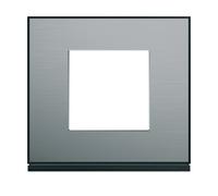 Plaque 1P placage steel - APPAREILLAGE MURAL GALLERY HAGER WXP2102