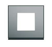 Plaque 1P placage steel - APPAREILLAGE MURAL GALLERY HAGER WXP2102