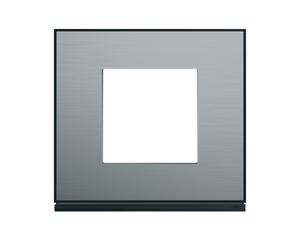 Plaque 1P placage steel - APPAREILLAGE MURAL GALLERY HAGER WXP2102