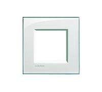 Plaque 2 Modules Bticino Living Light Aigue Marin Carrée