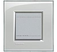 Bticino Plaque Livinglight Kristall LNA4802KG 2 modules Gris