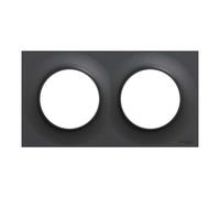 Plaque 2 postes - H / V - Entraxe 71 mm - Anthracite - Odace Styl 2011 - S540704 - Schneider