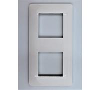 Hager Plaque Essensya WE402 2 postes entraxe 71 mm Blanc 151 x 80 mm Intérieur