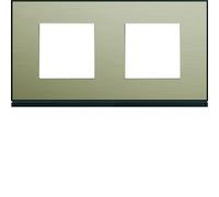 plaque - 2 postes - horizontale - 71 mm - placage bronze - hager gallery wxp2212