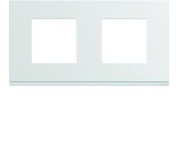 Hager Plaque plastique Gallery WXP0012 2 postes horizontale 71 mm pure