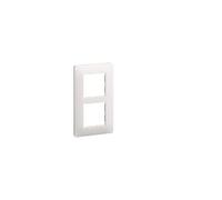 Hager Plaque 2 postes Essensya WE406 — entraxe 57 mm — orientation verticale — polycarbonate — blanc