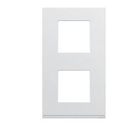 plaque - 2 postes - verticale - 57 mm - pure - hager gallery wxp0022