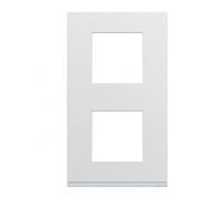 plaque - 2 postes - verticale - 57 mm - pure - hager gallery wxp0022