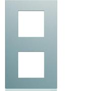 plaque - 2 postes - verticale - 71 mm - titane - hager gallery wxp0142