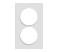 Plaque 2 postes - Verticaux - Entraxe 57 mm - Blanc - Odace Touch 2011 - S520814 - Schneider