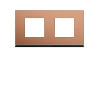 Plaque 2P H71 copper alu - APPAREILLAGE MURAL GALLERY HAGER WXP4612