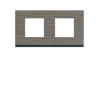Plaque 2P H71 grey wood - APPAREILLAGE MURAL GALLERY HAGER WXP4812